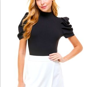 Puffy sleeve bodysuit